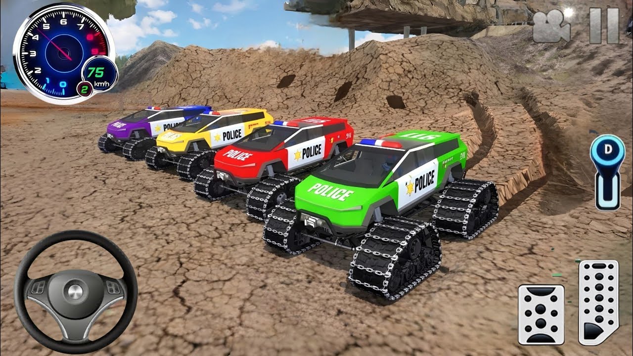 Juegos De Carros - Police Monster Truck Impossilbe Driver #5 - US Car Stunts Racing Android Gameplay