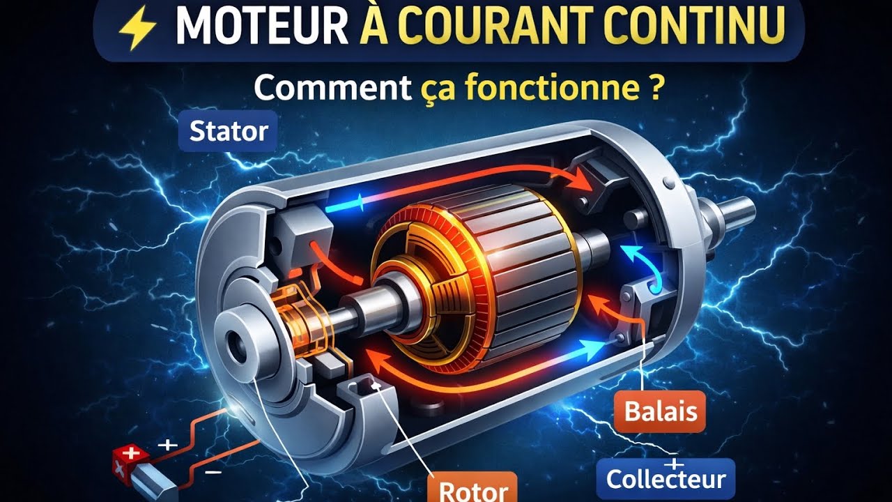 Comprendre le Moteur à Courant Continu en 6 Minutes ⚡ (Simple et Clair)