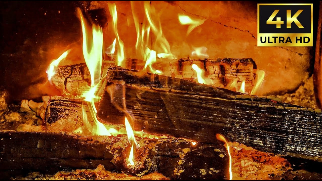 🔥Cozy Fireplace 4K (24 Hours) - Warm Crackling Fire Sounds for Stress Relief & Sleep