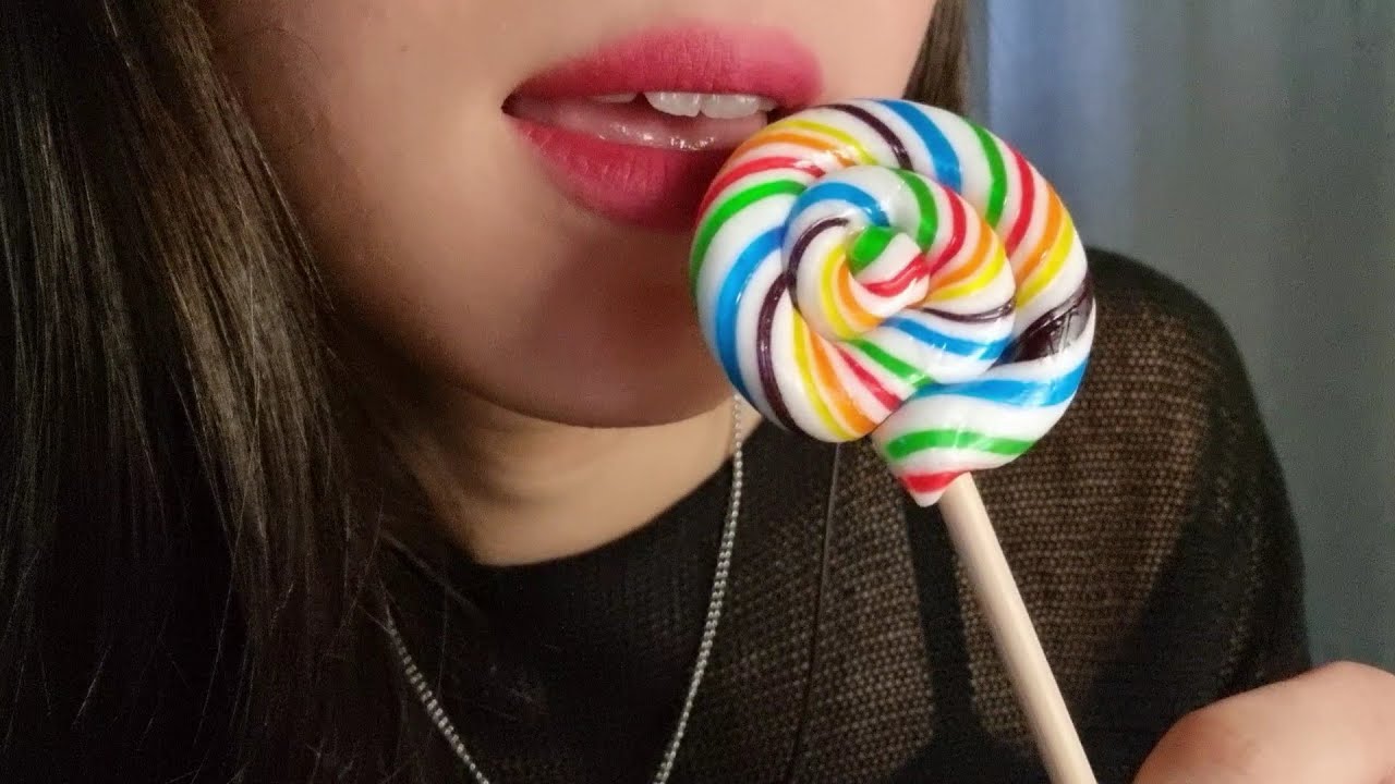 ASMR]롤리팝 막대사탕 이팅사운드,입소리,뽀뽀소리ㅣmouth sounds,kiss sounds,Lollipop candy eatting sounds
