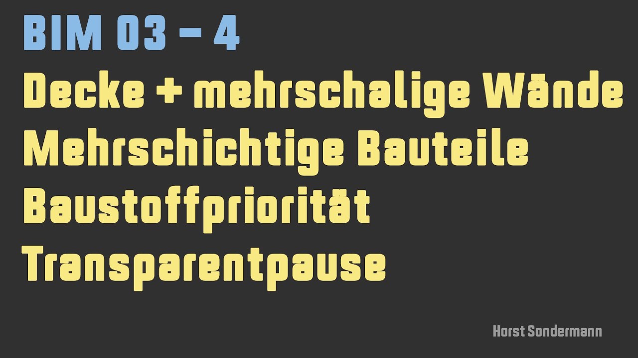 Archicad BIM 05-4 Decke und mehrschalige Wand
