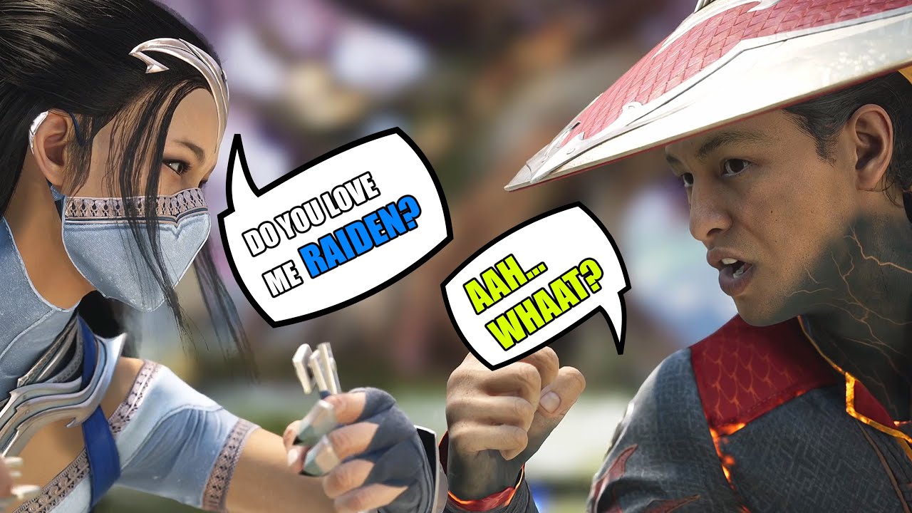 Raiden has a Crush on Kitana - Mk1 intro-dialogues