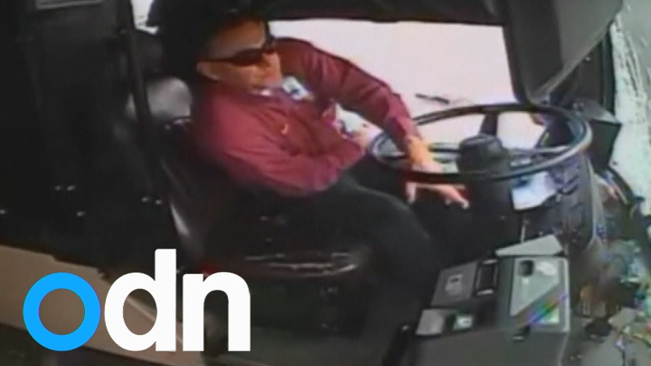 WATCH: Bus driver survives dramatic crash with a truck