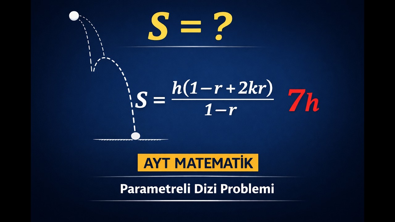 AYT Matematik | Zıplayan Top Problemi (Parametreli) | Geometrik Diziler - Türevin Yorumu