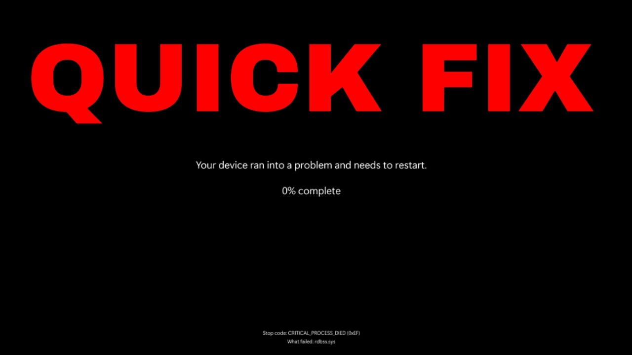 Your Device Ran into a Problem and Needs to be Restart in Windows 11 & Windows 10