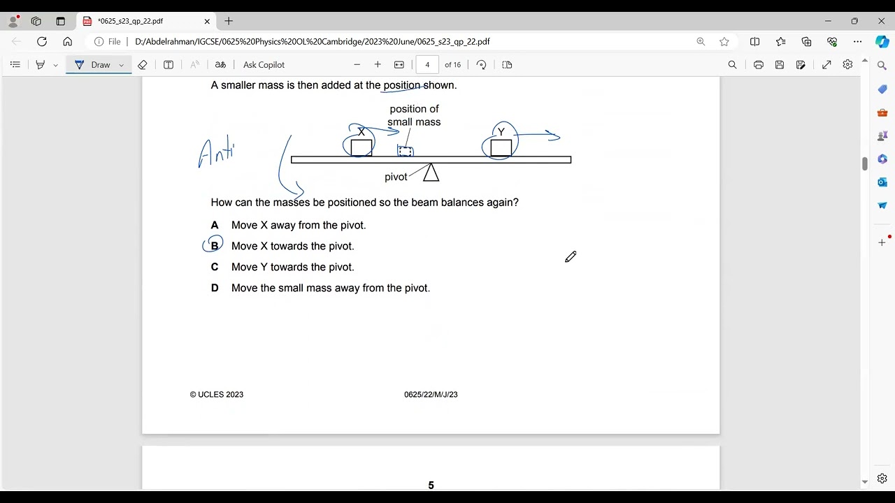 Физика IGCSE 0625/22/M/J/23