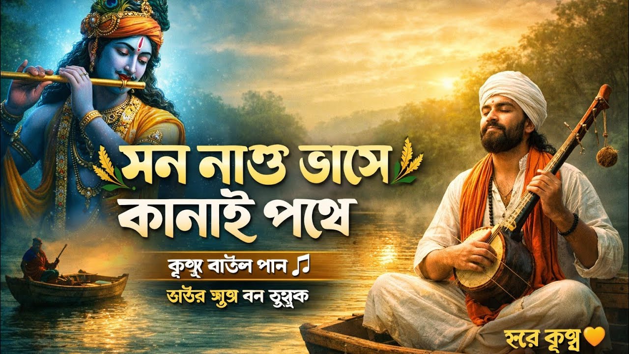 🌾 মন নাও ভাসে কানাই পথে | Krishna Baul Song | Bengali Baul Bhajan | Radha Krishna