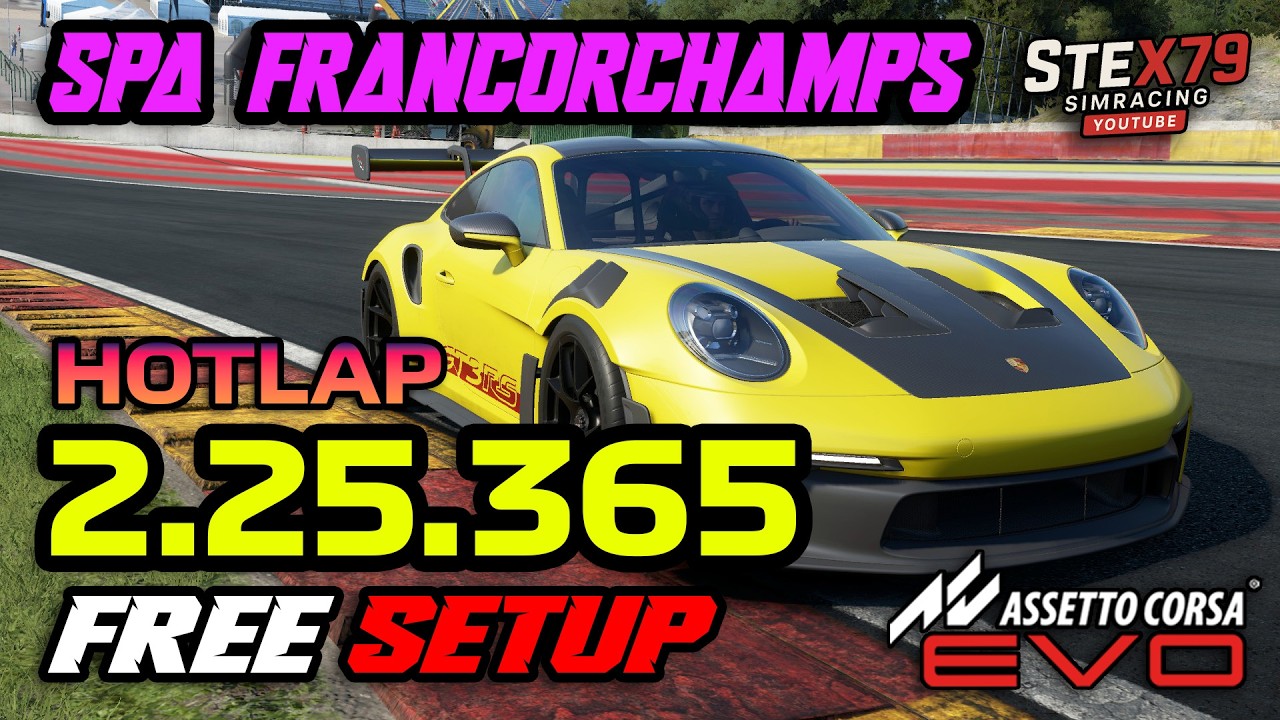 ⭐ PORSCHE 911 GT3 RS 992 | SPA  | HOTLAP ⏱️ 2:25.365 | 🎮 AC EVO 0.5.3 | 🛠️ SETUP + 📖 TRACK GUIDE