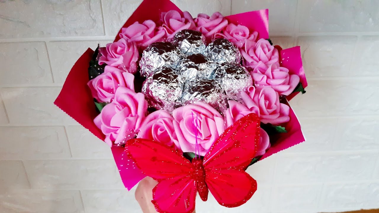 How to Make Chocolate Bouquet with Flowers, Tutorial