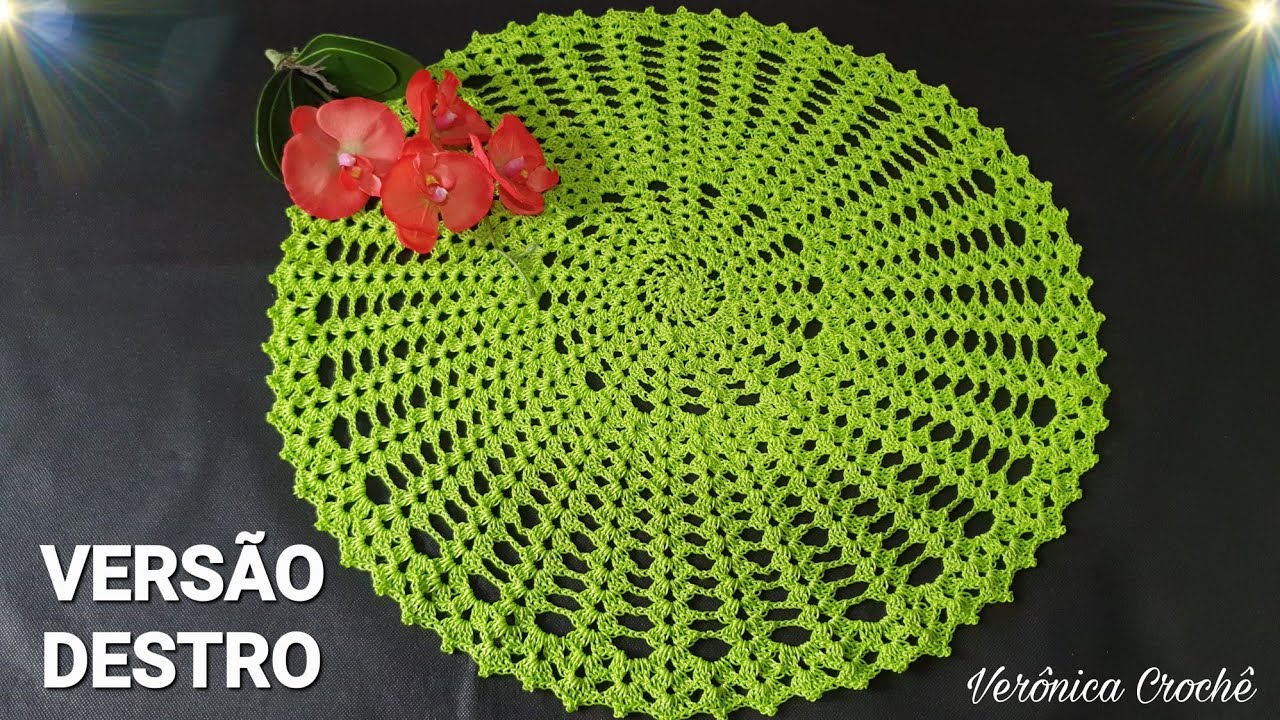 🧶Centro de mesa croche com o fio de seda/Toalha de mesa/Passo a passo/Para iniciantes(Versão destro