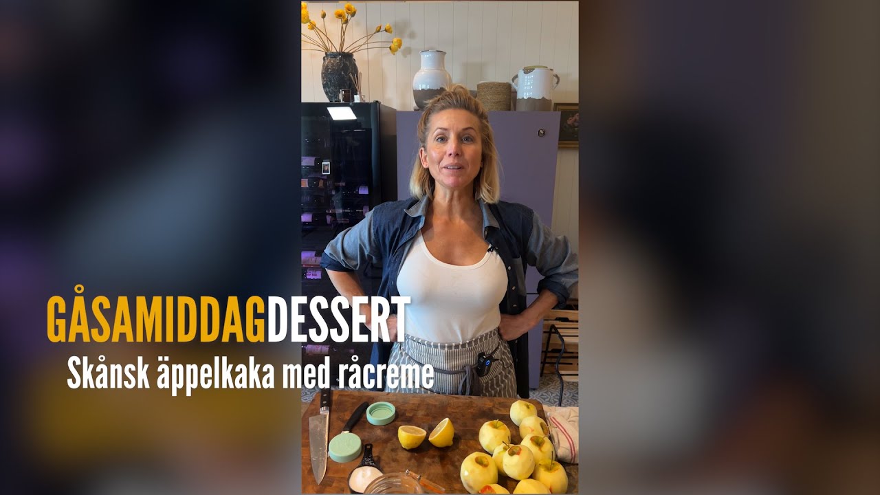 G&aring;samiddag - Sk&aring;nsk &auml;ppelkaka med r&aring;creme