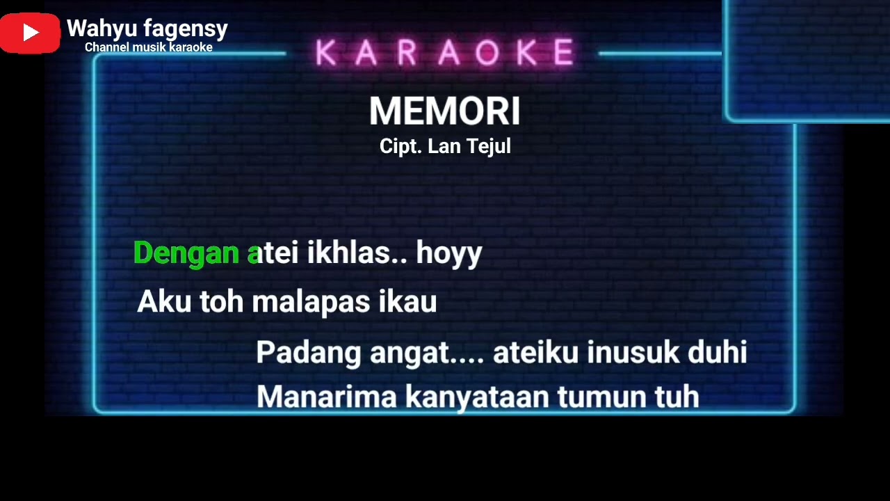 MEMORI || KARAOKE || CIPT. LAN TEJUL || DANGDUT VERSION || LAGU DAYAK KALTENG