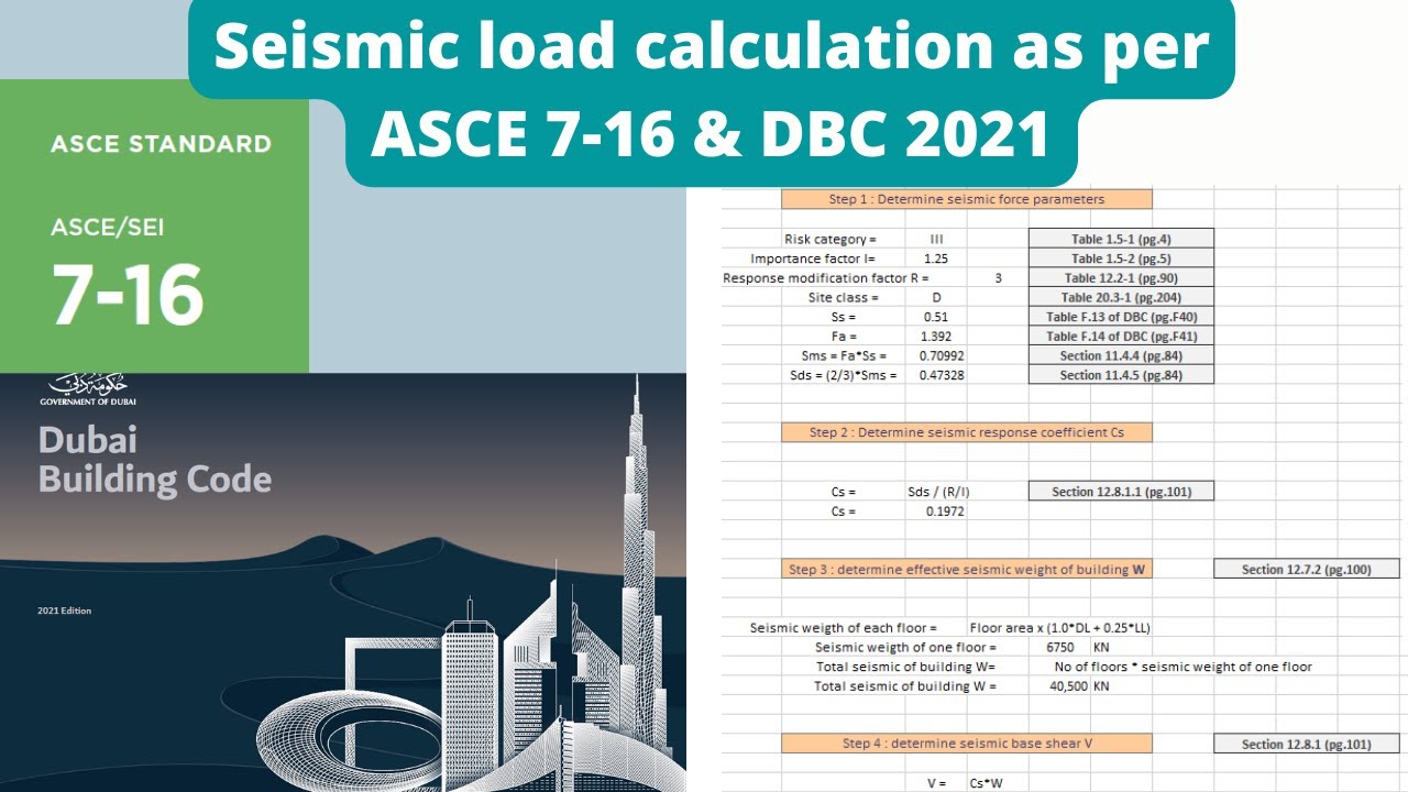 Seismic force calculation as per ASCE 7-16 & DBC 2021 | Aspire civil studio