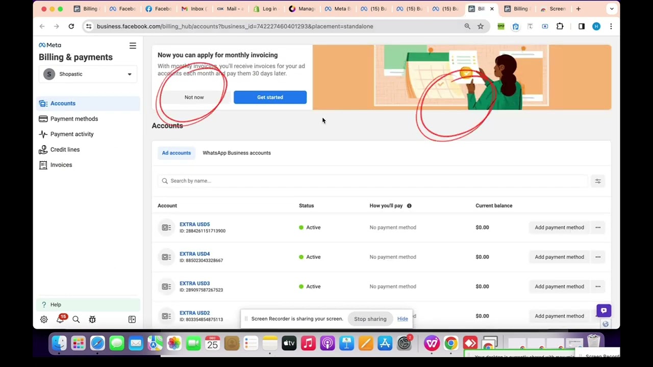 How do I request a credit line on Facebook / apply to meta business partners