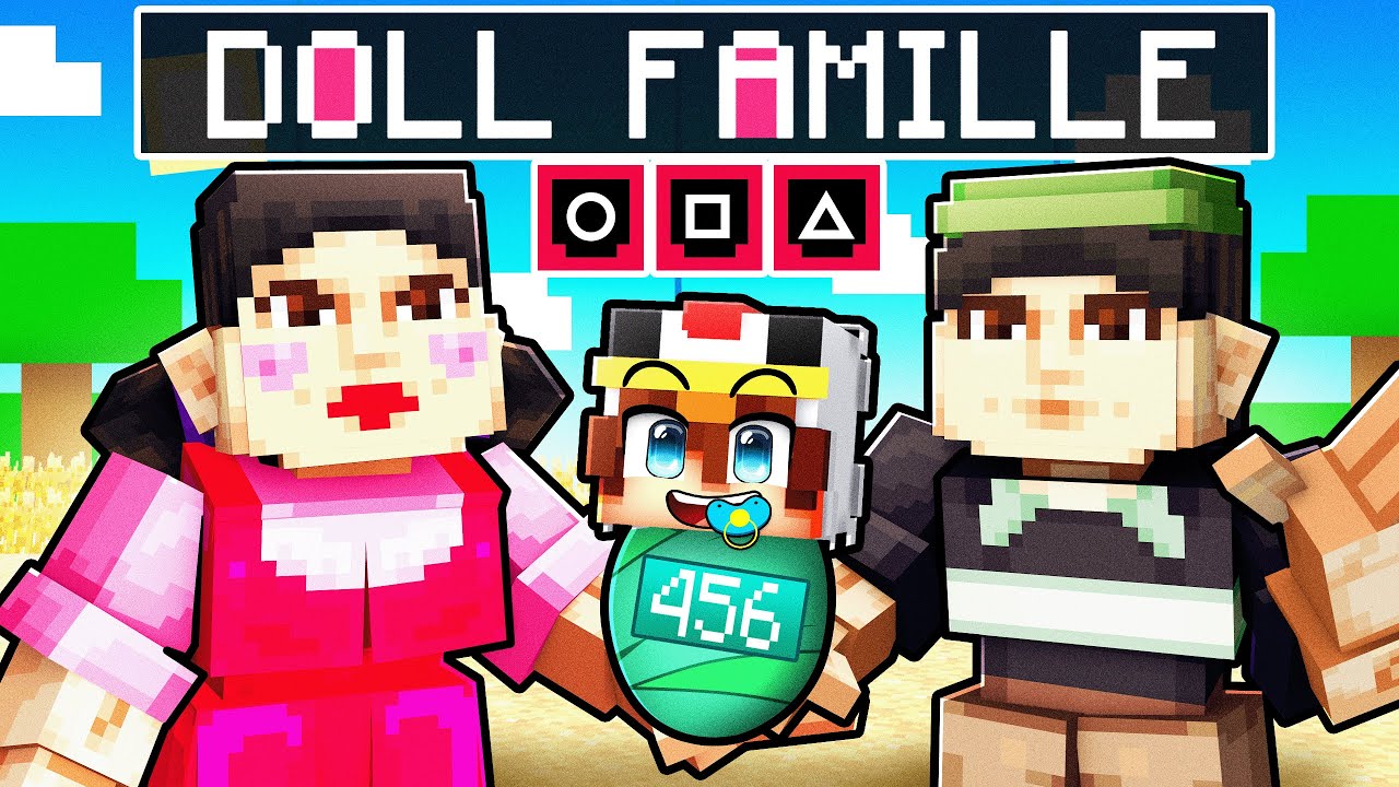 Adopté par une Famille de POUPÉES SQUID GAME sur Minecraft