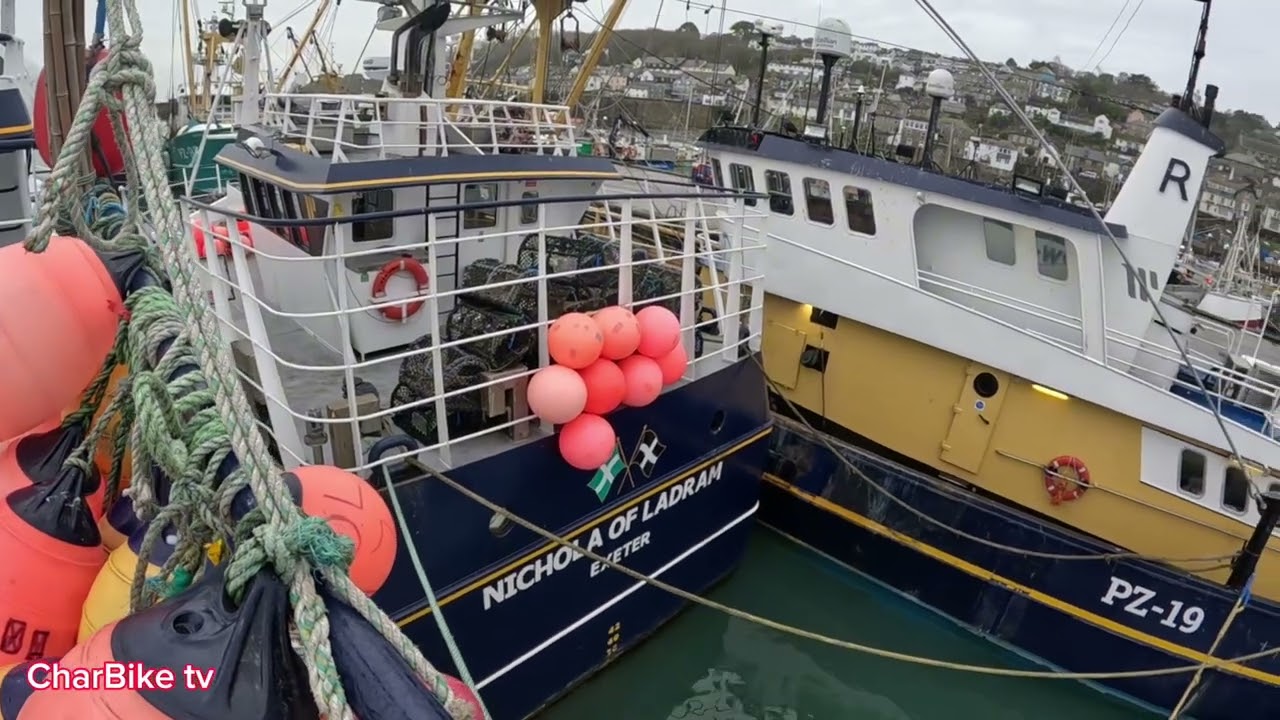 Fishing boats alongside newlyn harbour/ shelter for the incoming storm
