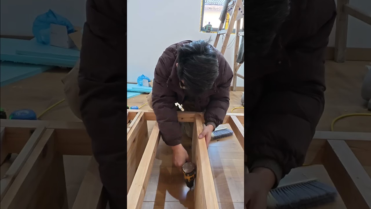 The wooden bed is being made Editing really takes the most time#Renovating a house#Renovat