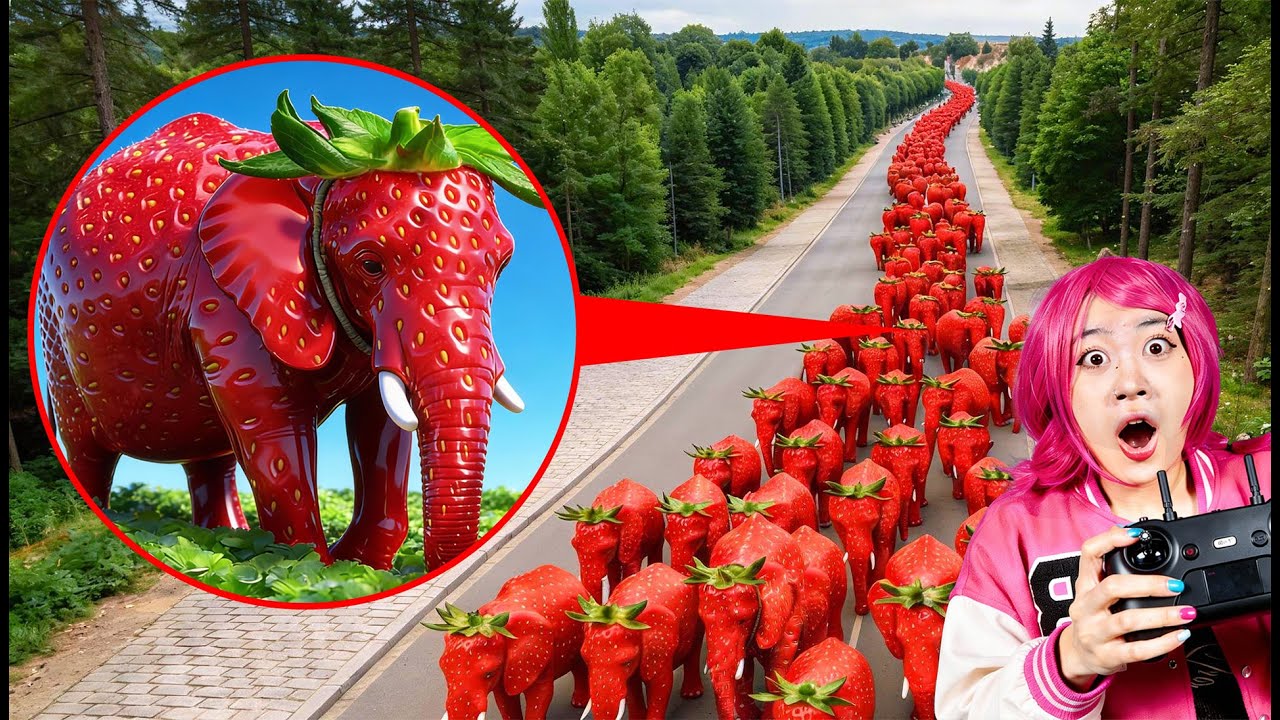 MY DRONE CAUGHT: STRAWBERRY ELEPHANT ON CAMERA IN REAL LIFE AT 3AM!!