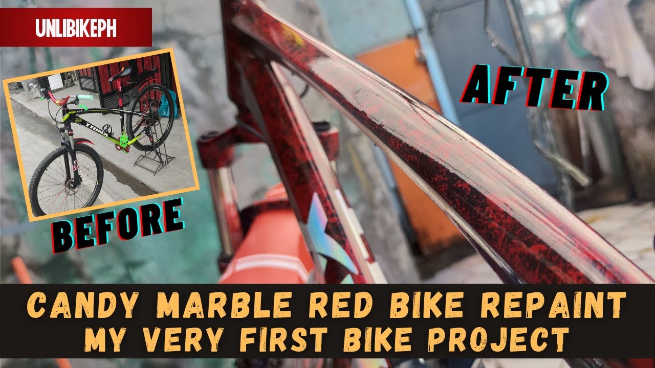 REPAINTING YOUR BIKE TO CANDY MARBLE RED | AYOS BA ANG SAMURAI SPRAY PAINT? | UNLI BIKE PH Vlog #12