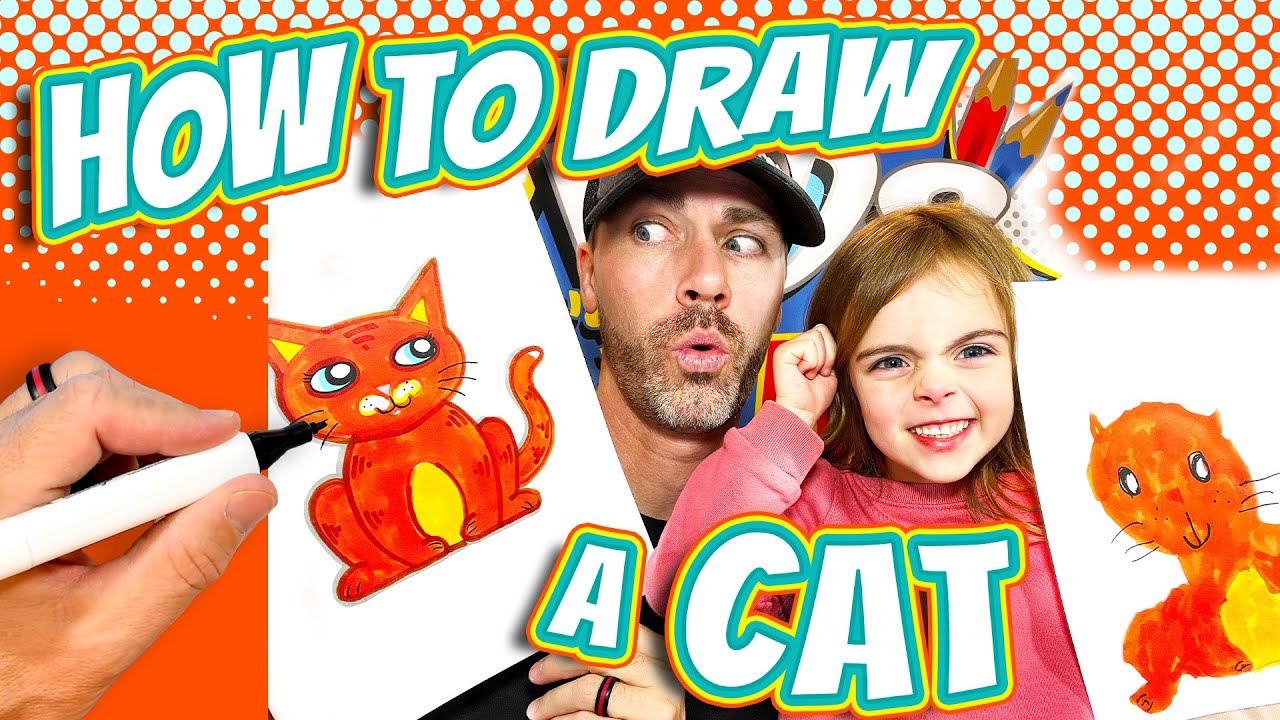 How to Draw a Cat for Kids - EASY