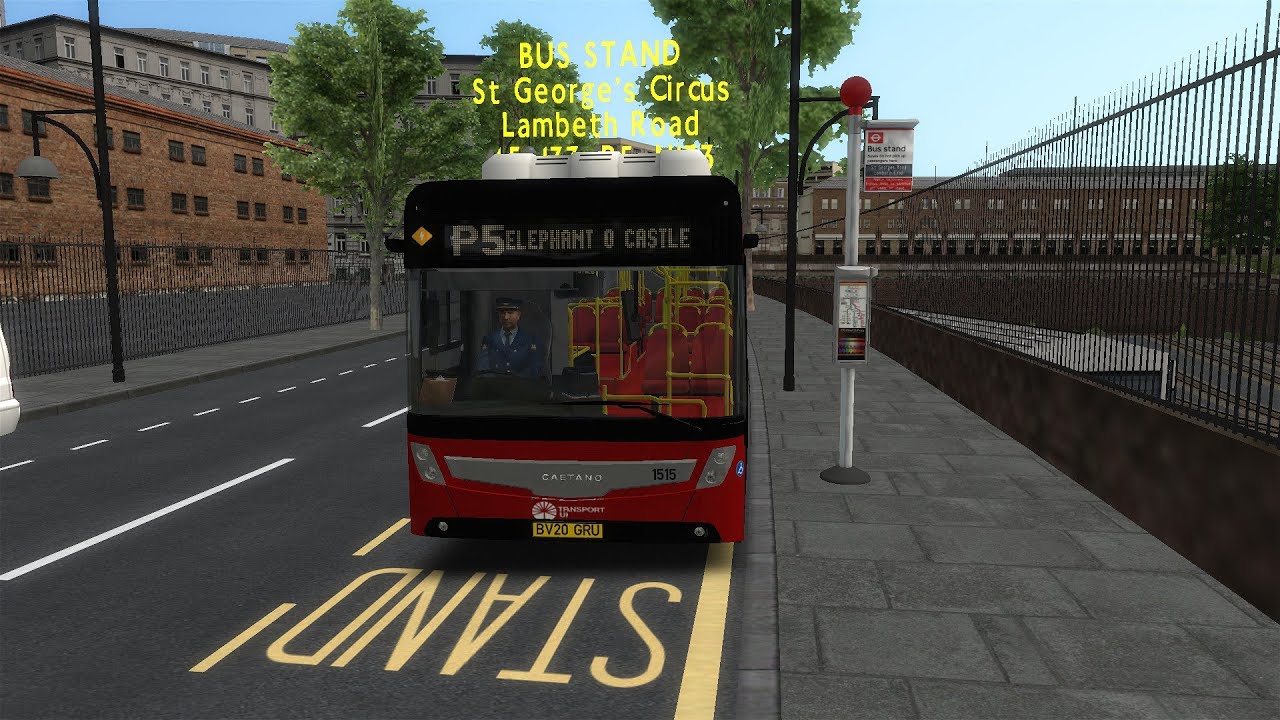 OMSI 2: Route P5 - Brixton (Effra Parade) to Elephant & Castle, Map - Add-On London
