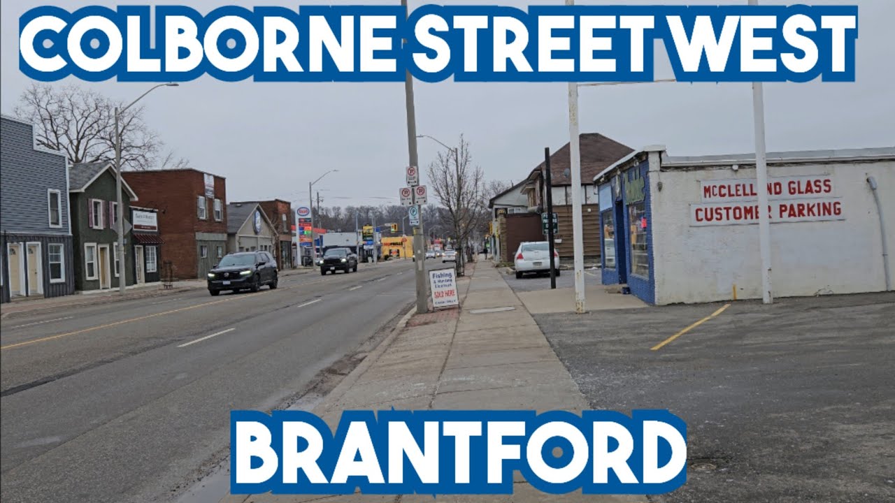 Colborne Street West, Brantford, Ontario, Canada - 8k Video