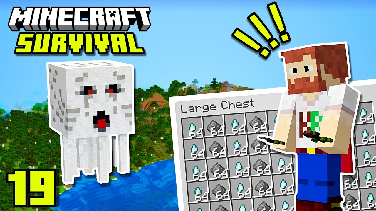 Ik bouw een OVERDREVEN grote GHAST FARM in Minecraft Survival!