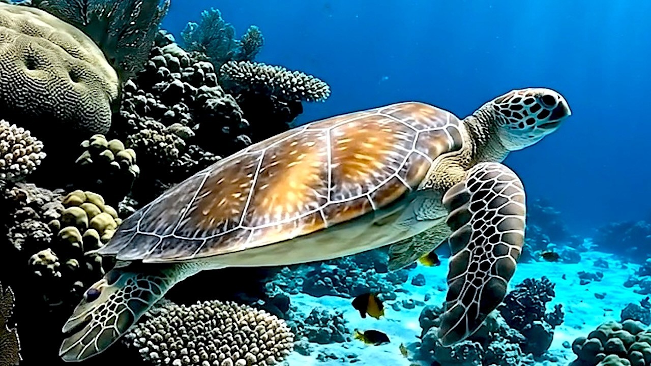 Sea Turtle Ocean Relaxation in 4K 🌊 2 Hours of Calm Reef Ambience for Sleep & Deep Rest