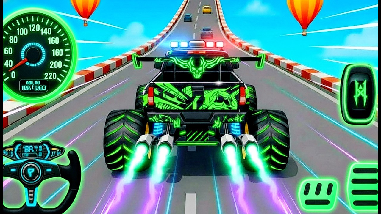 Mega Ramp Monster Car Racing 3D - Extreme Car Stunts -Android Gamepla #MegaRamp #3DGames #CarRacing