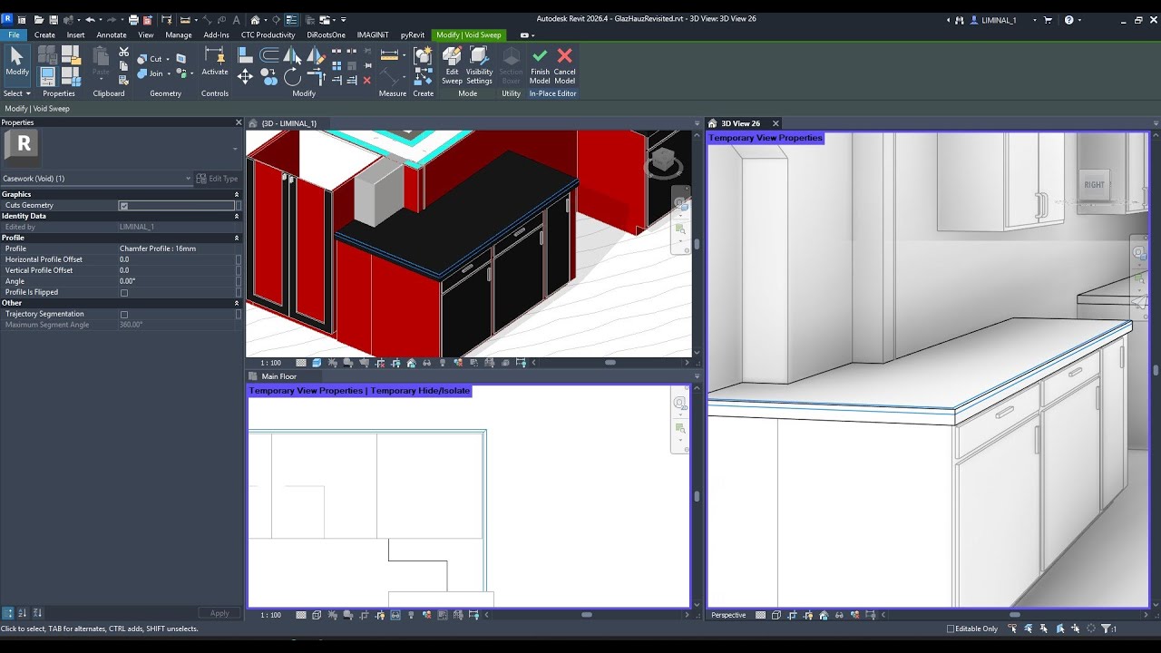Void Sweeps and In Place Components with Profile Families in Revit 2026