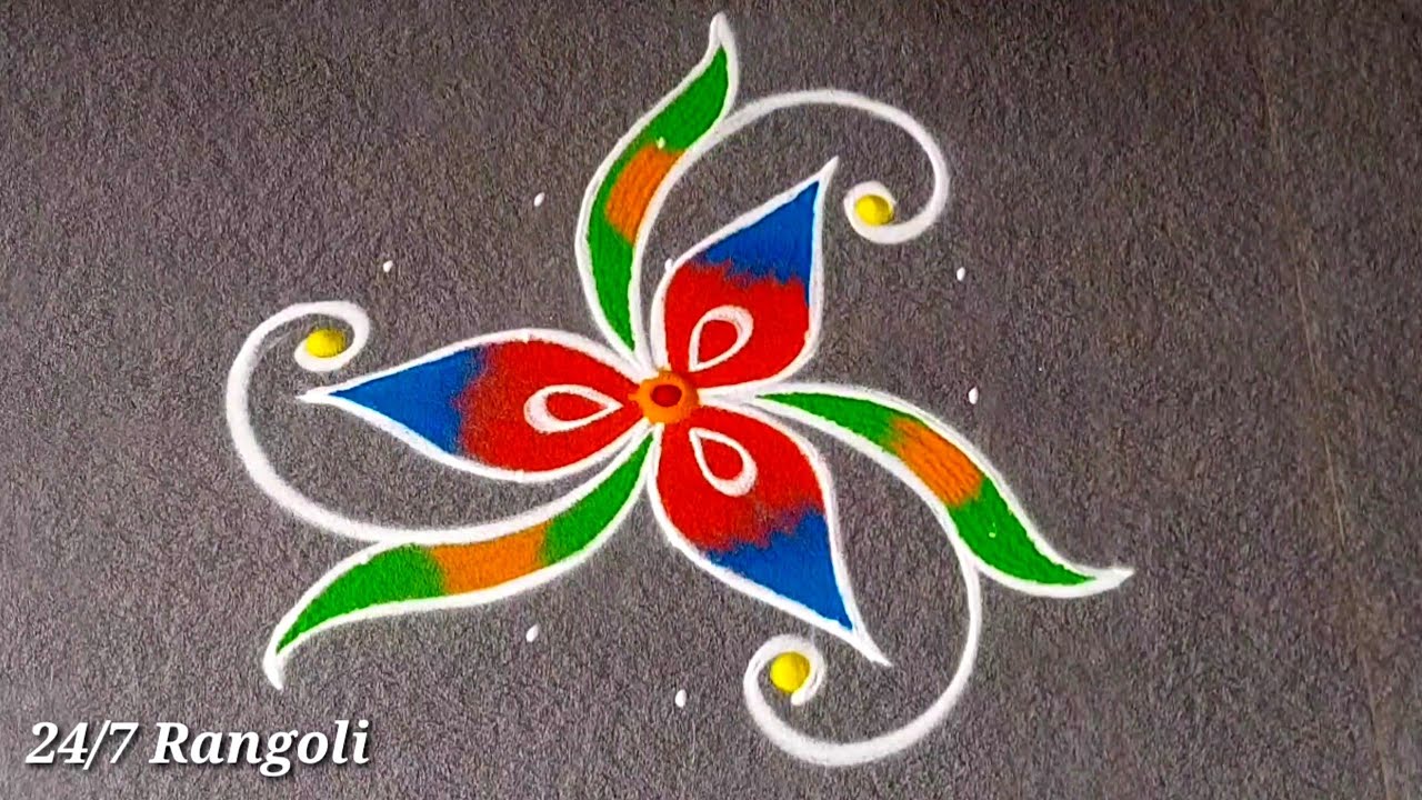 2 Easy Cute Chinna Muggulu🍀 24/7 Rangoli 🍀 Colourful Kolam Designs🍀 Daily Muggulu Design🍀 Cute kolam
