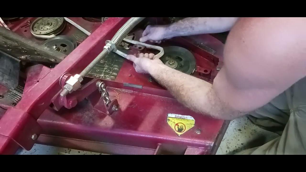 how to take a mower deck belt off and put a new one on a Toro Z Master commercial grade mower