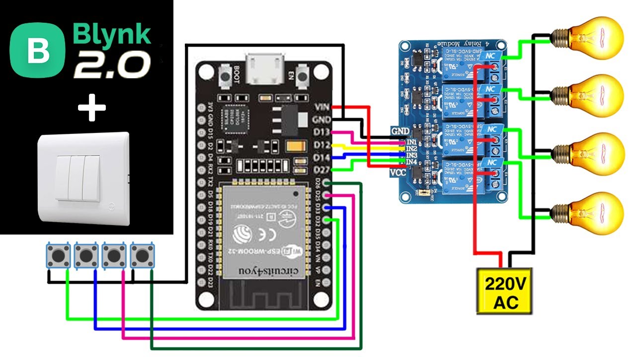 Система домашней автоматизации на базе ESP32 и Blynk 2.0 | Релейное управление Blynk ESP32