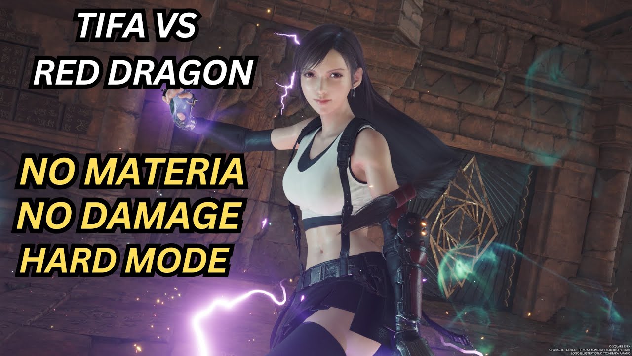 FFVII Rebirth Tifa Solo Vs Red Dragon (No Damage, No Materia, Hard Mode)