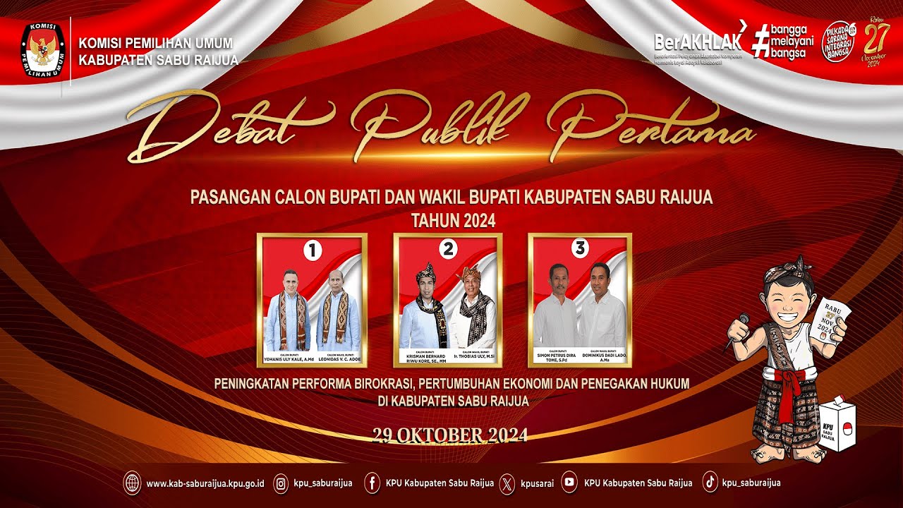 DEBAT PUBLIK PERTAMA PASANGAN CALON BUPATI DAN WAKIL BUPATI SABU RAIJUA TAHUN 2024