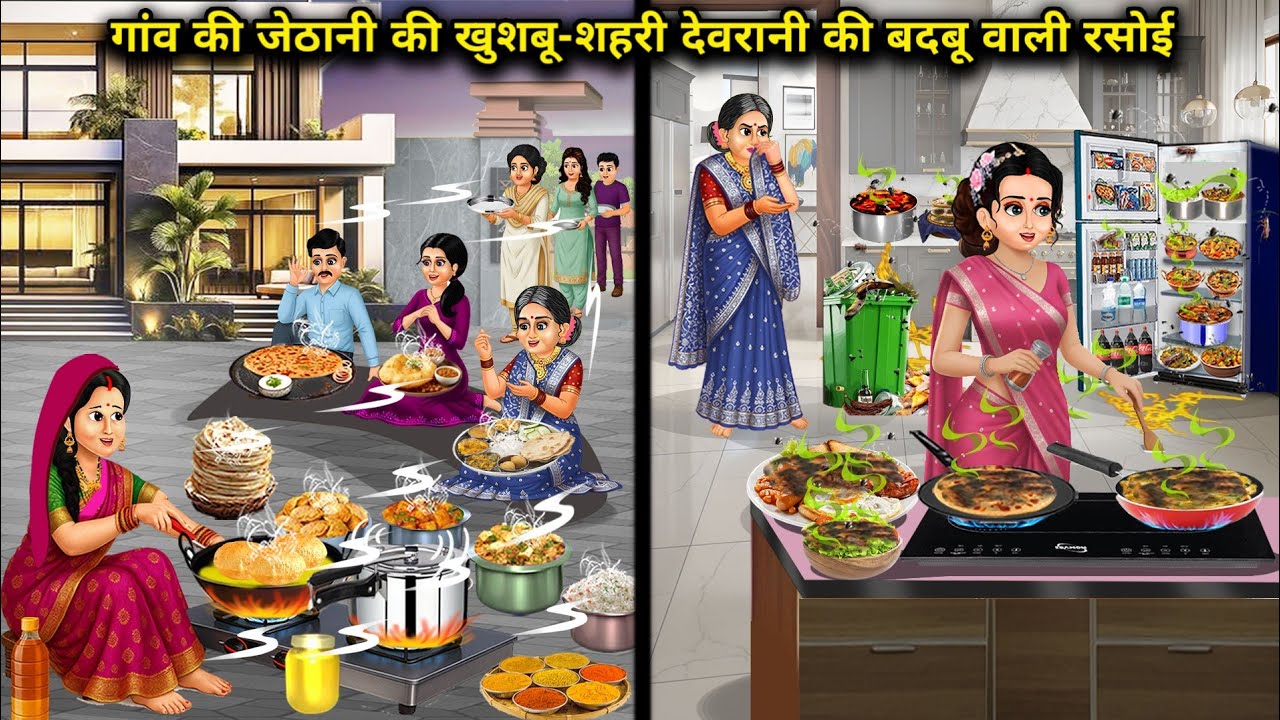 गांव की जेठानी की खुशबू-शहरी देवरानी की बदबू वाली रसोई | The fragrance of the village sister-in-law.