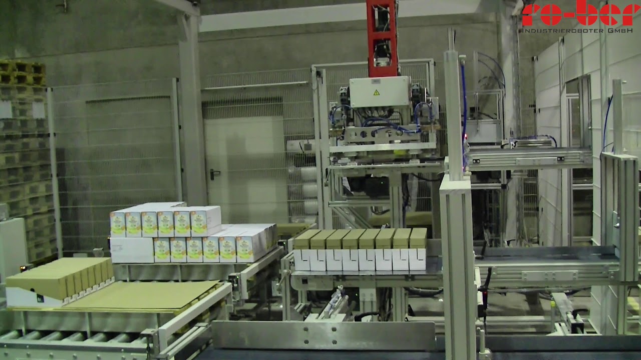 RO-BER Portalroboter f&uuml;r die Palettierung von Trays
