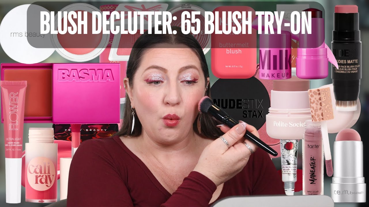 Unconventional Blush Declutter: From the Chopping Block to the Spotlight: 65 Blush Try-On!!