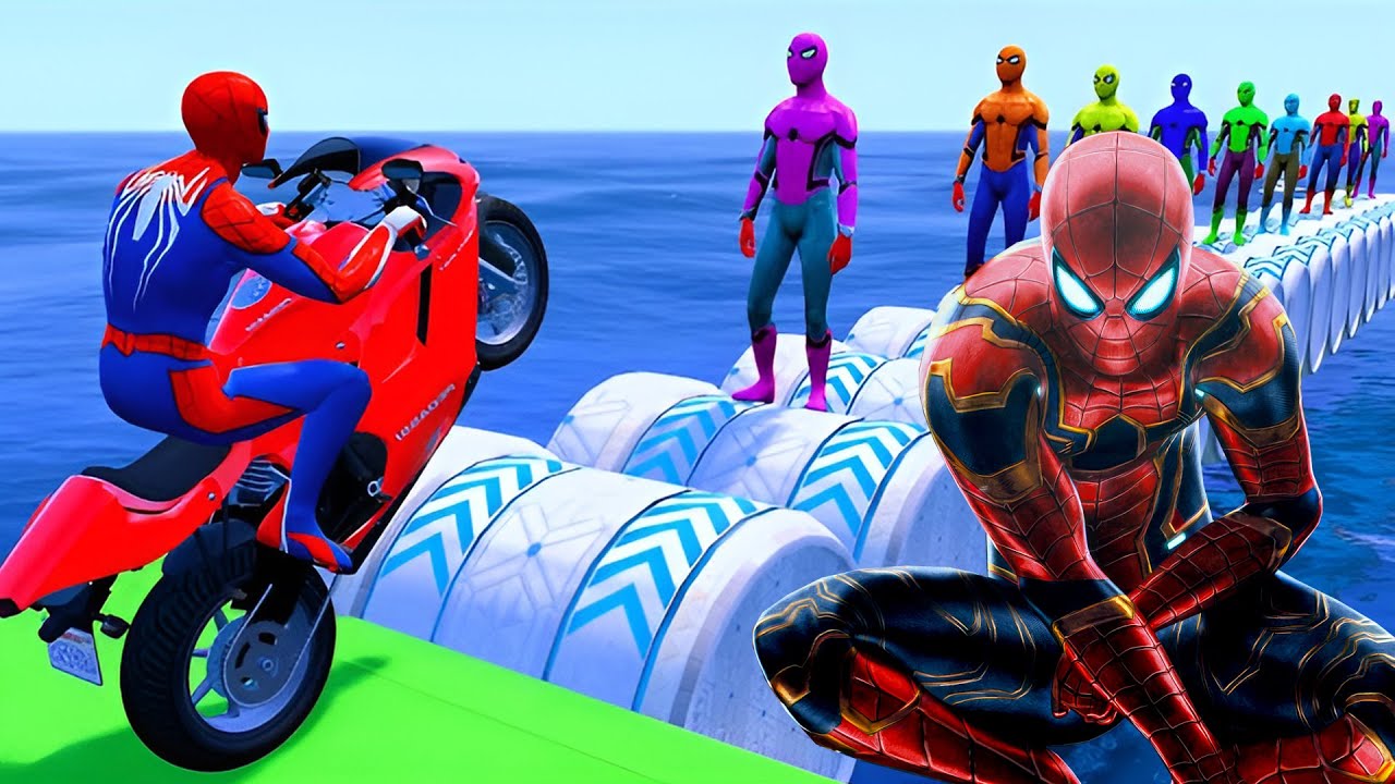 الرجل العنكبوت انقاذ باتمان Spider-Man Rescue batman vs iron man vs venom funny Game GTA 5 superhero