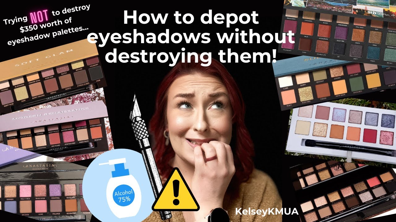 TRYING NOT TO DESTROY ALL MY ABH EYESHADOW PALETTES! Depotting $350 Worth of Eyeshadow | KelseyKMUA