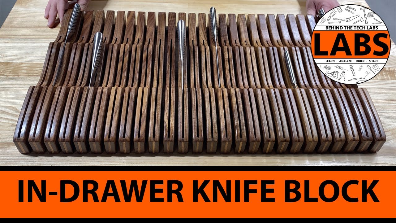 Walnut In-drawer Knife Block