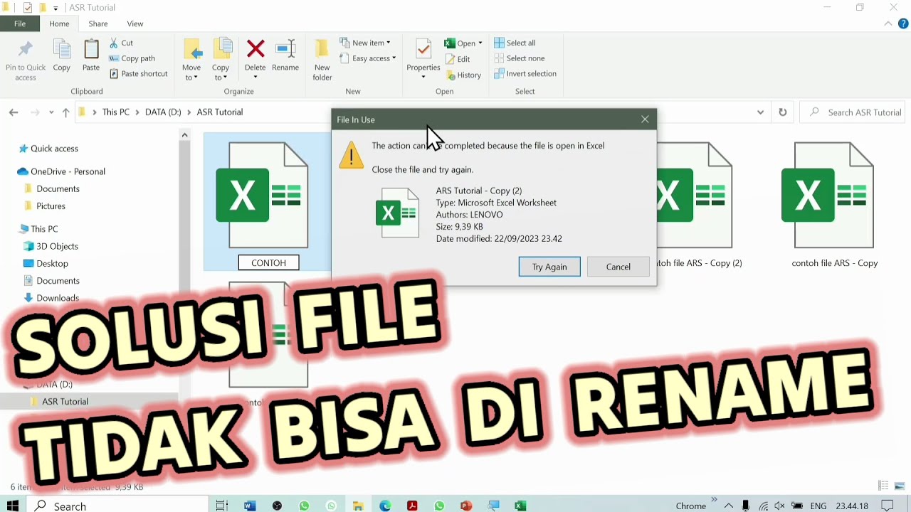 Cara Mengatasi File Yang Tidak Bisa Dirubah Nama atau Tidak Bisa di Rename
