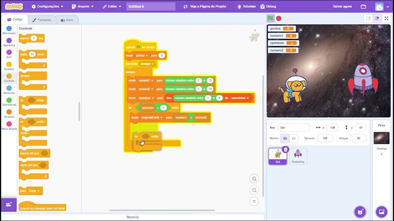 4 - Operações matemáticas com scratch