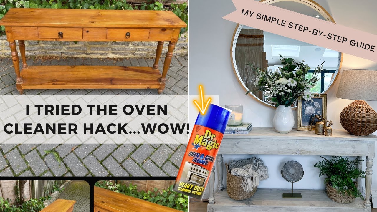 Oven Cleaner Spray Hack - How I White Washed This Orange Pine Market Place Find - My Easy Guide