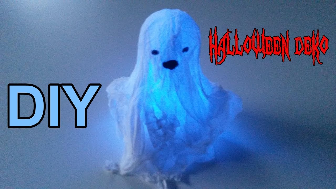 Beleuchtete Gespenster selber machen – DIY Mini Halloween Geister selbst basteln /Leucht  Deko 🎃👻