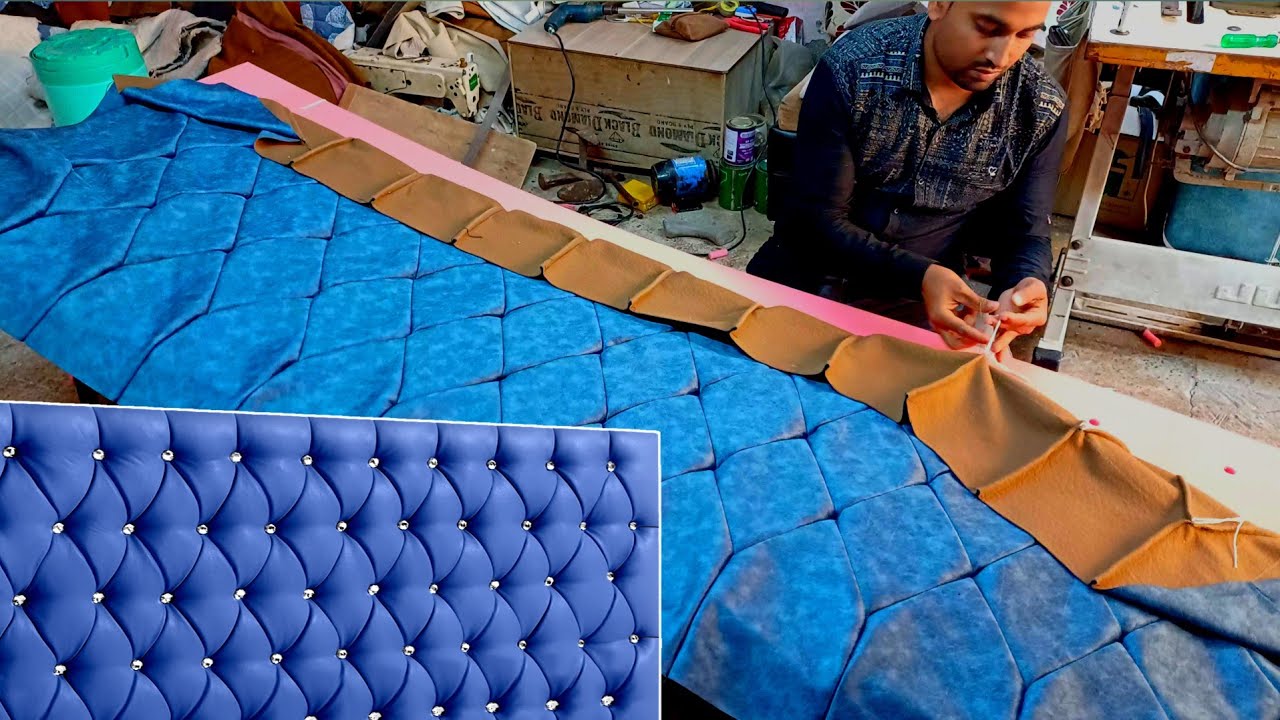 How To Make Tufted Headboard At Home ||Tufted Headboard For Bed ||Headboard Kaise Banayen