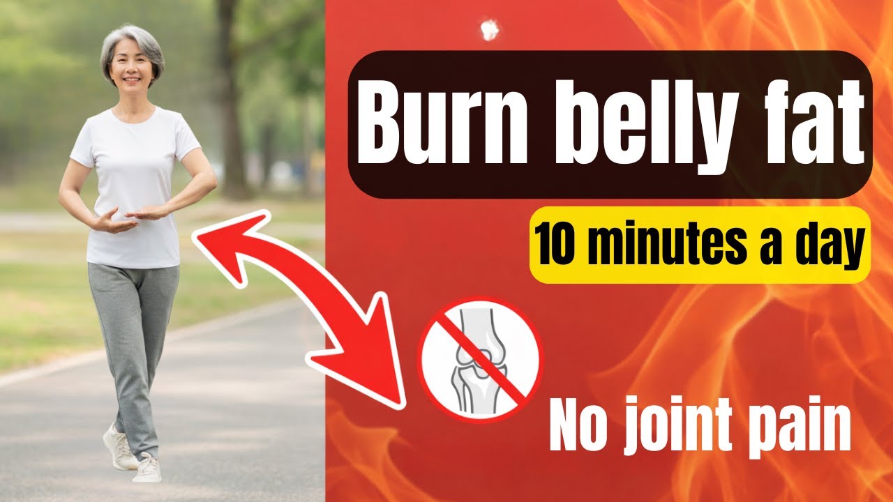 10 Min Tai Chi Walking to Burn Belly Fat After 50 - Safe & Gentle | Free for Seniors