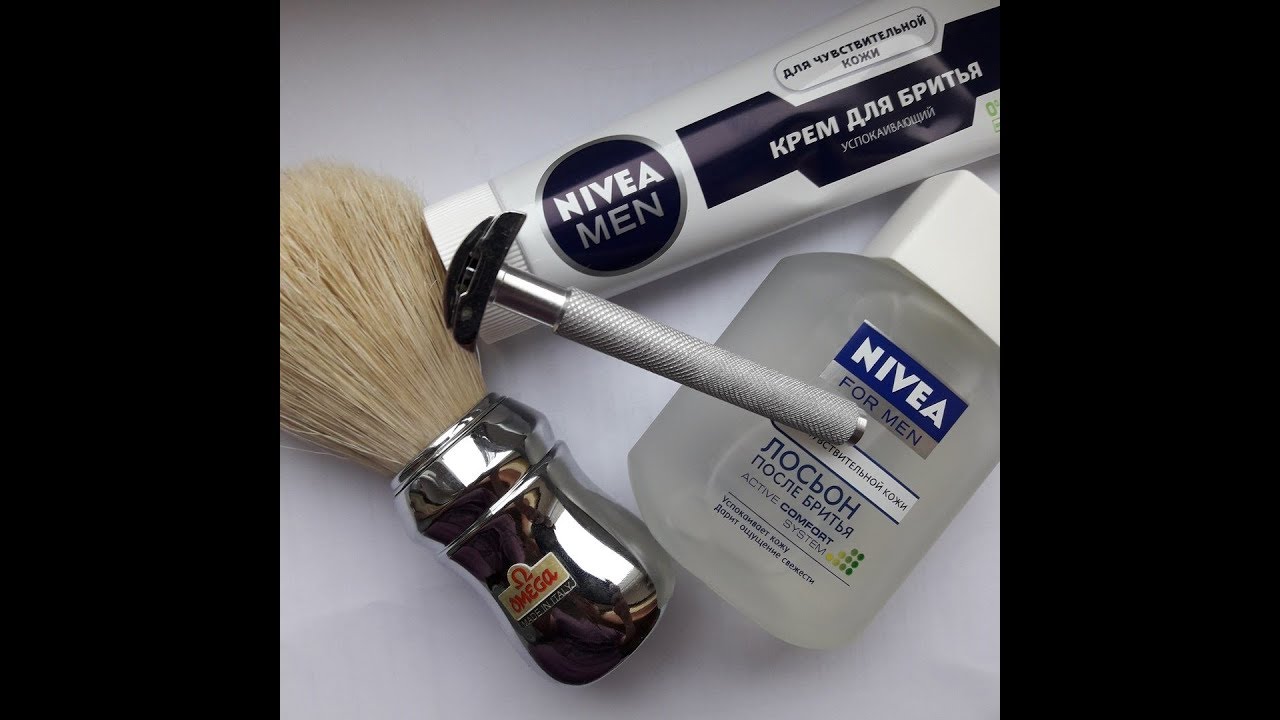 Бритье. Muhle R41, Personna, Nivea shaving cream, Nivea lotion, Omega 48