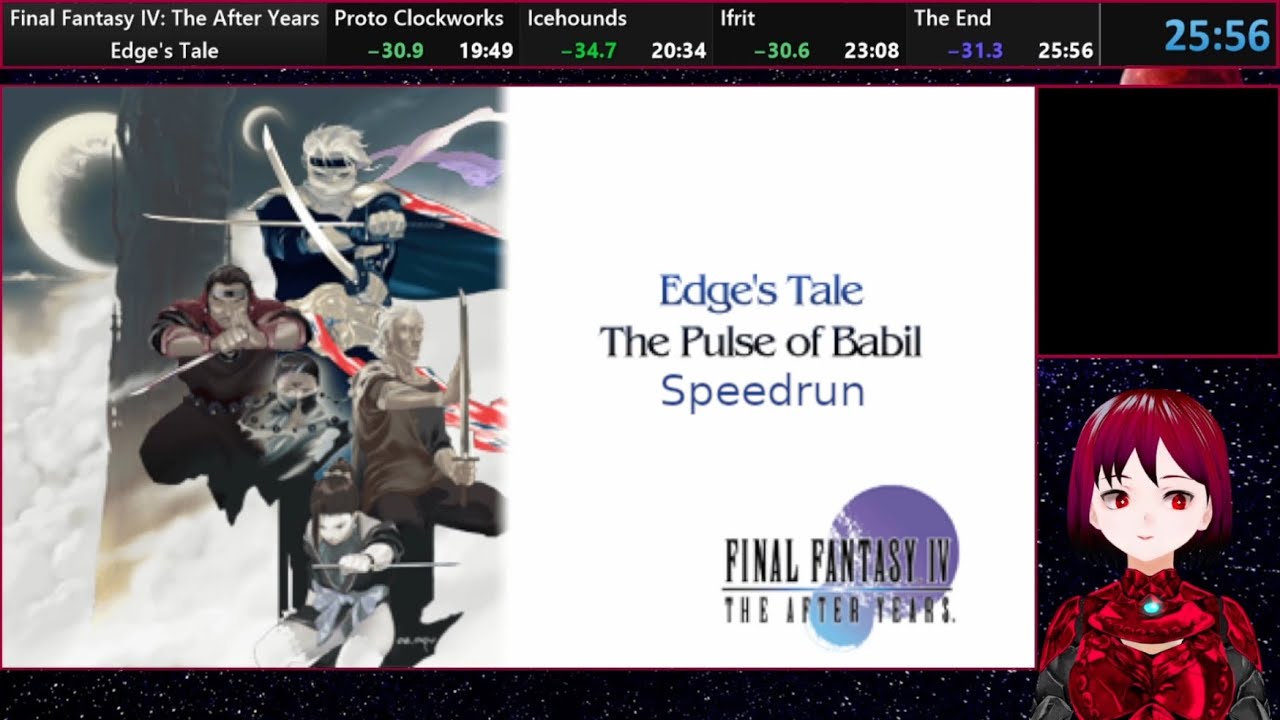 Final Fantasy IV: The After Years - Edge's Tale speedrun - 25:56 (WR) (Full Commentary)