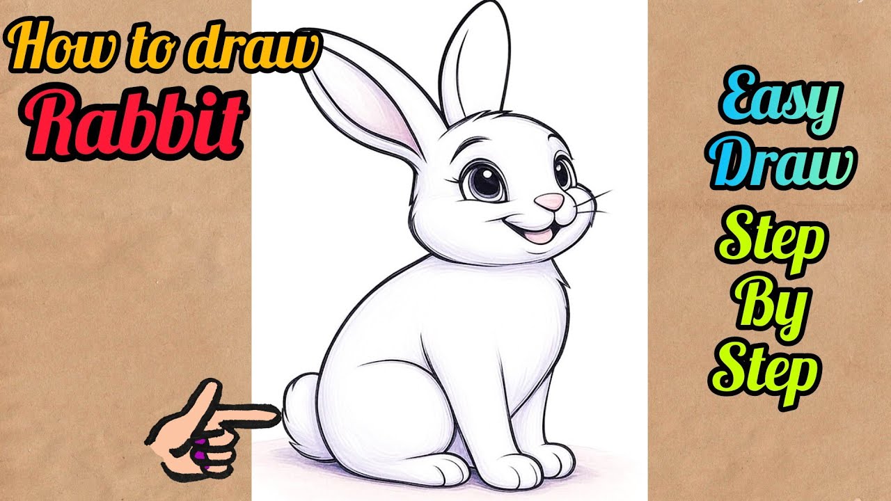 How to Draw Rabbit Step by Step | Easy Rabbit Drawing for Beginners | Cute Rabbit Drawing #art 